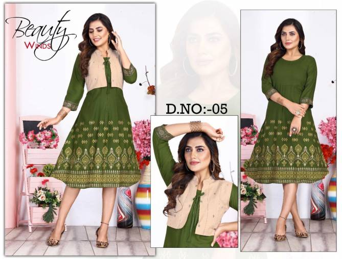 Golden Evika 1 New Latest Fancy Wear Kurti With Jacket Collection